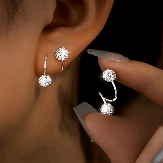 Irregular S-Shaped Zirconia Earrings – Stylish Design for Daily, Party Occasions (B070)