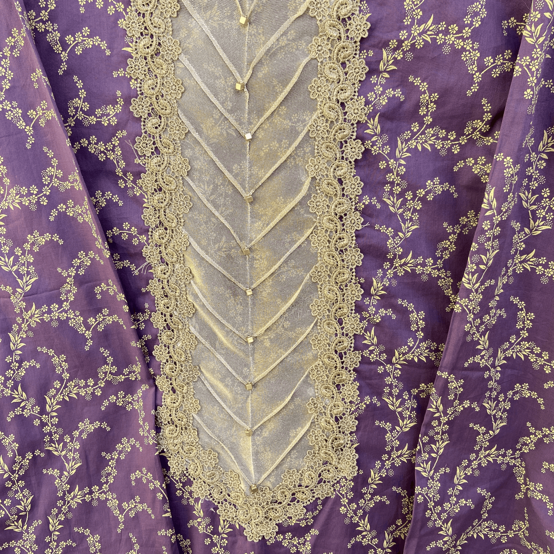 Purple Printed Kurta With Farshi Shalwar