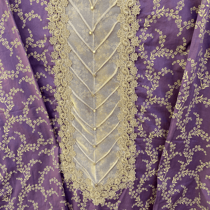 Purple Printed Kurta With Farshi Shalwar