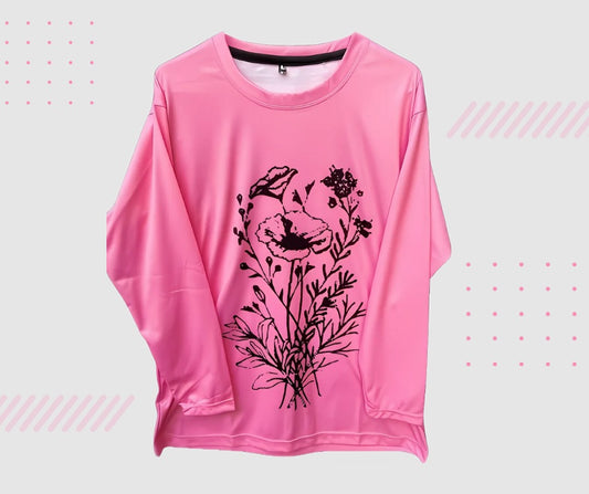 Pink Women's Summer Tshirt-Microfiber knit