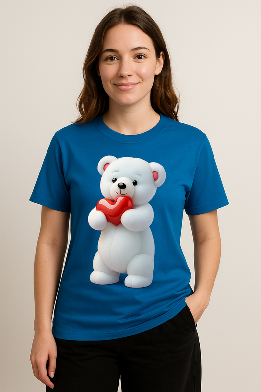 CJ-009 Cotton-Jersey Blue Women's Tshirt-Causal wear-Half sleeves