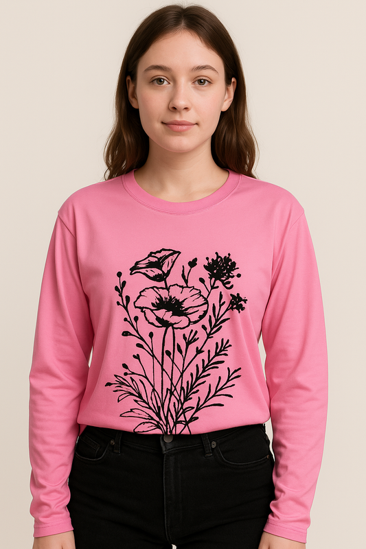 Pink Women's Summer Tshirt-Microfiber knit