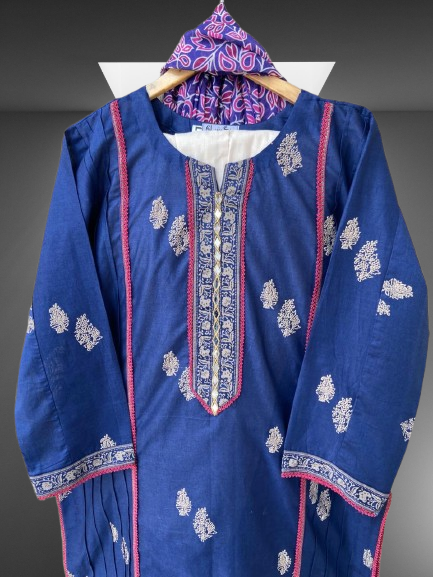 3PC Blue Printed Lawn Suit