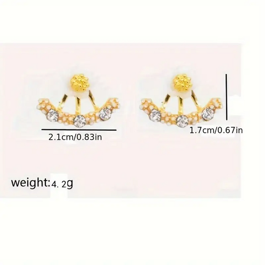 Daisy New Korean Fashion Earrings Flower Back Hanging Studs (B044-88)