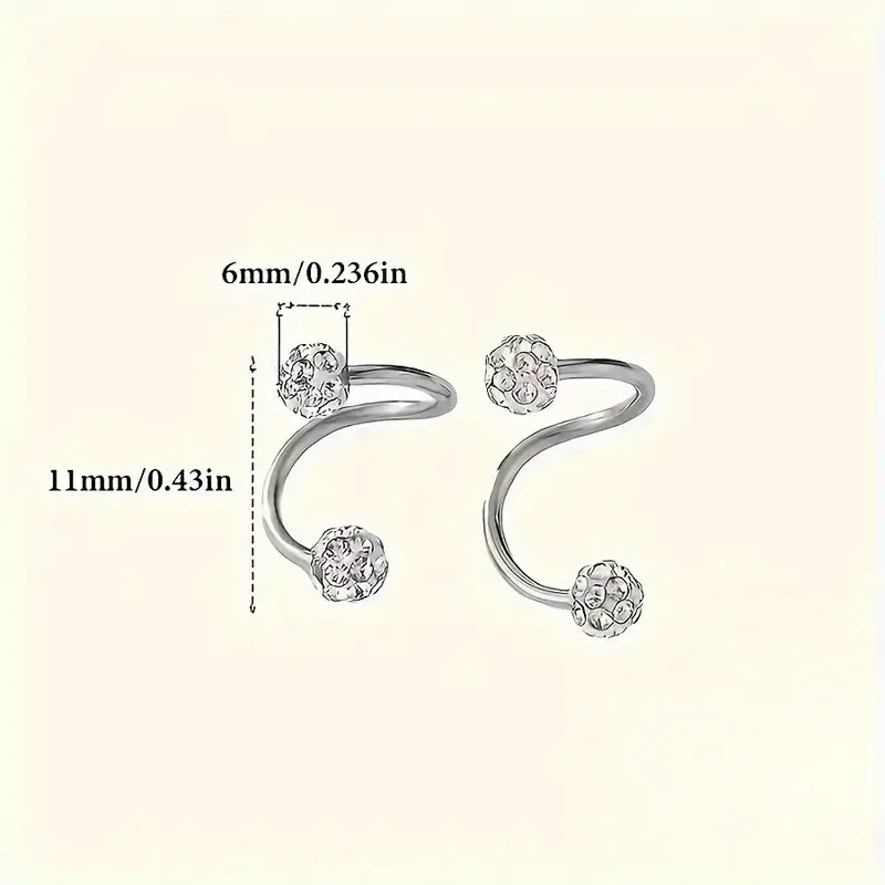 Irregular S-Shaped Zirconia Earrings – Stylish Design for Daily, Party Occasions (B070)